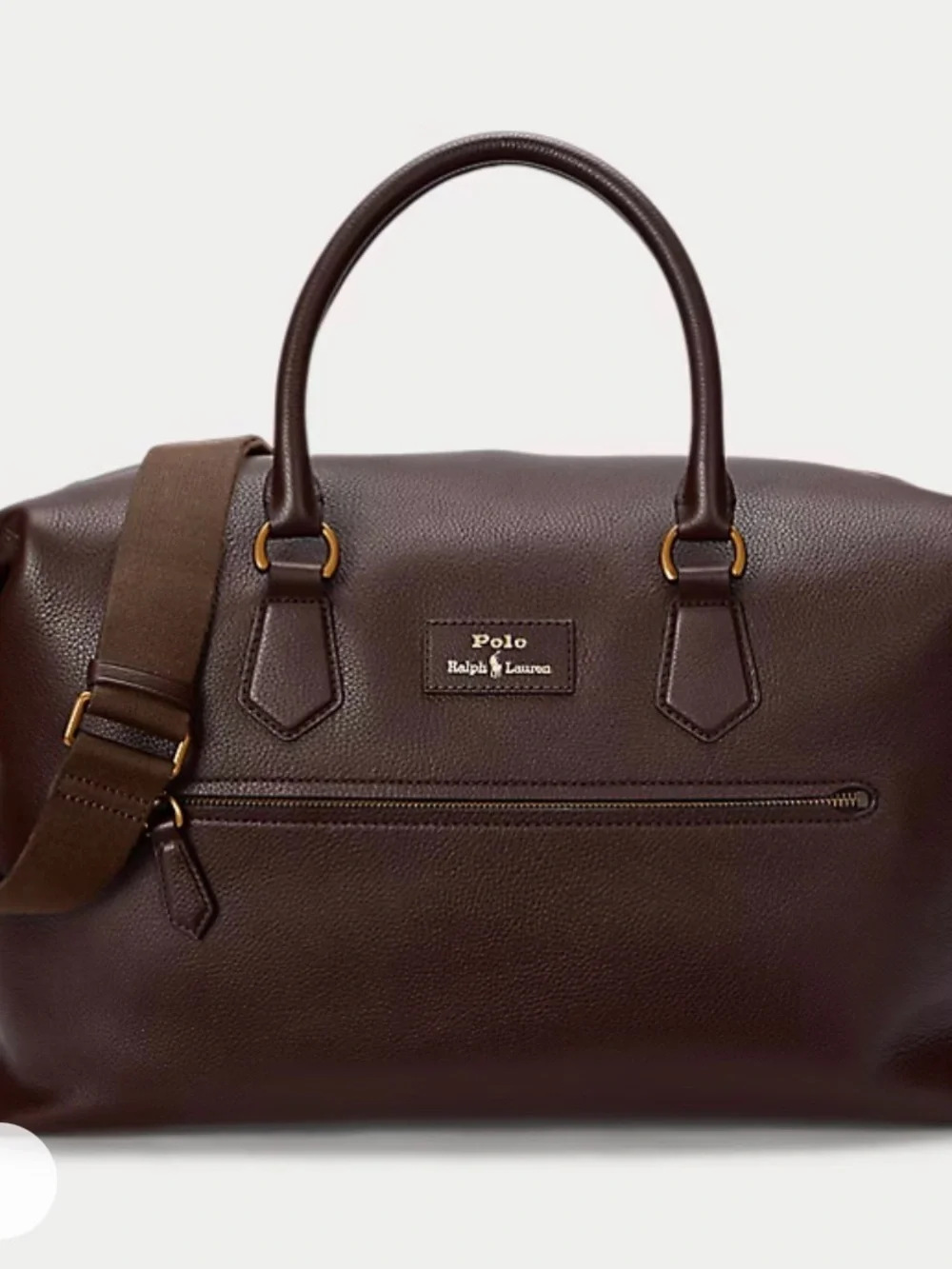 NEW Polo Ralph Lauren Dark Brown Leather Duffle Bag